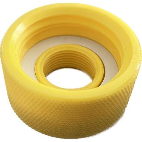 Raccordo per cisterna IBC S60x6 - F 1 modello standard in polietilene giallo con guarnizione